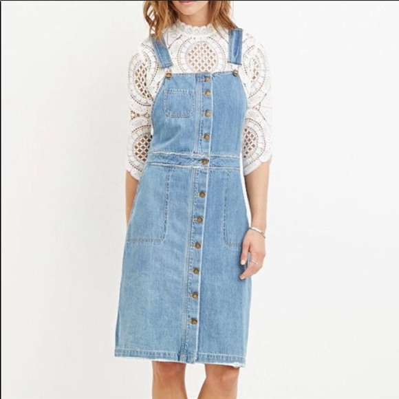 life in progress Dresses & Skirts - Life in Progress Blue Denim Overall Jumper Dress